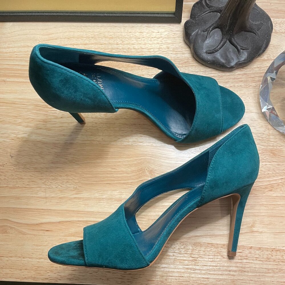 VINCE CAMUTO Alinton Half d'Orsay High Heel Sandal  in Mythic Teal Size 10 NWT